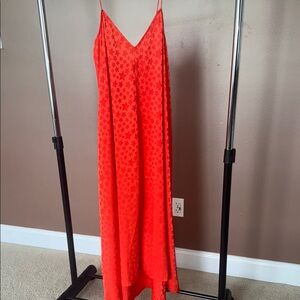 Vibrant Red Sleeveless Maxi Dress